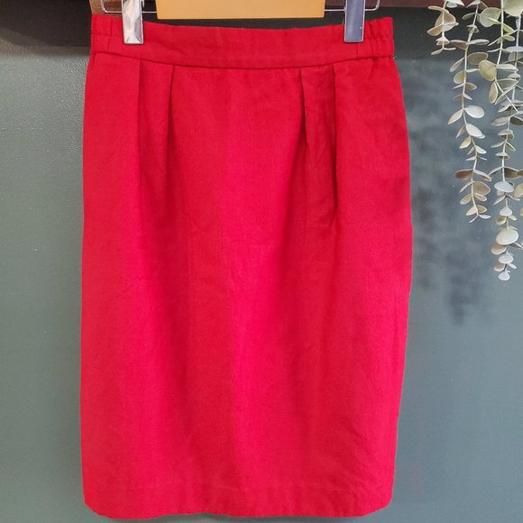 Pierre Boucahrd | Vintage Red Wool Skirt - Picture 1 of 7